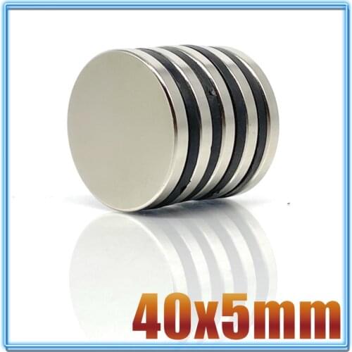 1/2/5Pcs Sheet 40mm X 5mm Disc Strong Neodymium Magnet 40x5mm rare earth Permanent magnetic Strong 40*5mm 40x5 Big Round Magnets