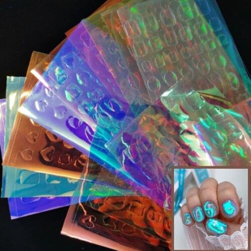 Korean Nail Art Stickers Ice Aurora Nails Seal Sheet Sticker Decals Transfer Paper Japanese Manicure Decorations