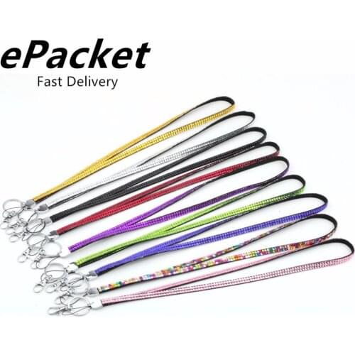 20pcs/lot Epacket delivery Rhinestone Crystal Bling Neck Lanyard for Keys ID Badge Cellphone Key Holder Ring free shipping