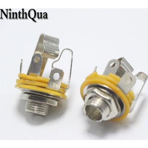 1pcs 6.35mm / 6.5mm 3 Pole Stereo Plug jack Audio Female Connector 6.35 Welding Type Panel Socket DIY Parts