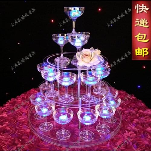 3 tier Wedding champagne tower wedding Supply props aryclic clear 3 layers champagne tower wine tower champagne tower