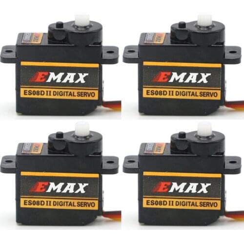4pcs/lot Orginal EMAX ES08D Plastic Digital Micro Servo for RC Helicopter Airplane RC Quadcopter