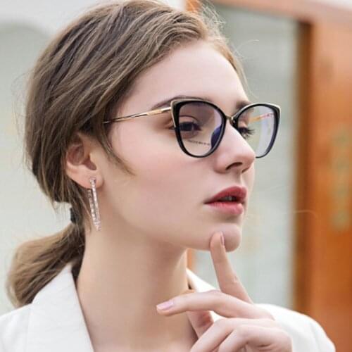 49584 Retro Cat Eye Plastic Titanium Glasses Frame Anti-Blue Light Male and Female Optical Fashion Computer Eyeglasses
