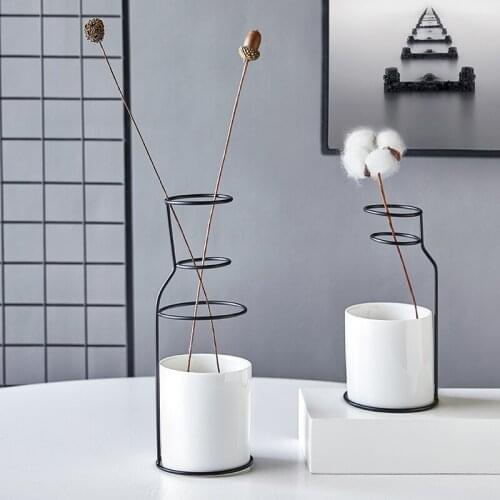 Nordic decorative home art design ceramic vase minimalist style modern home decoration accessories CY52515