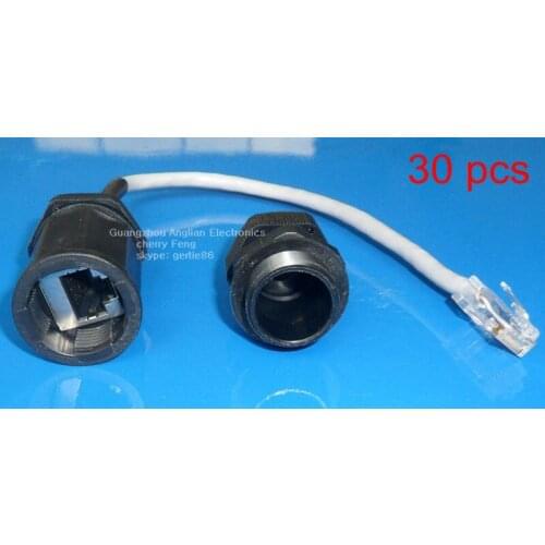DHL Free Shipping! IP67 Rated Outdoor, RJ45 M20 Ethernet Connector, with 25cm cable, high quality ! 30 pieces/lot