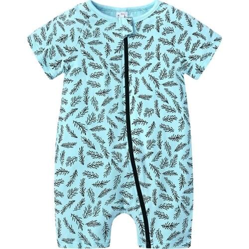 Girl And Boy Jumpsuits Romper Summer Infant Short Sleeve One-Pieces Born Bodysuit Toddler Clothing Baby Zipper Crawling Clothes
