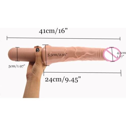 16 inch long dildo anal plug dual use double dildo big penis fake sex products sex toys for women lesbian sword dick cock