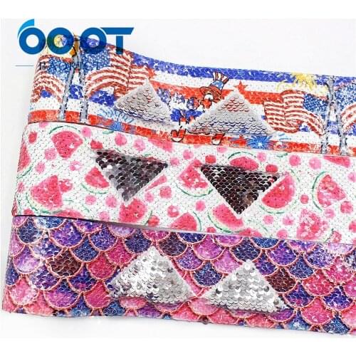 I-19504-1177,2y Printing reversible sequin Ribbon Shiny Glitter Cartoon 3'' Ribbon DIY Handmade Materials Hairbows Accessories