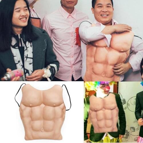 EVA Men Realistic Chest Fake Skin Chest Muscle Lifelike Human Body DIY Costume Cosplay Props Party Halloween Decoration