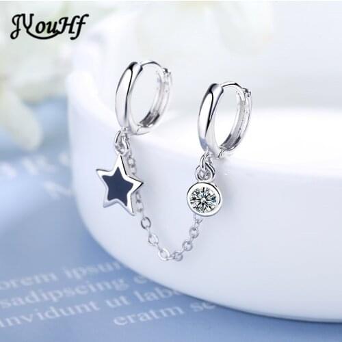 JYouHF 2020 New Arrival Fashion Round Star Chain Tassel Earrings for Women Double Ear Hole Hoop Earring Fashion Jewelry Gift