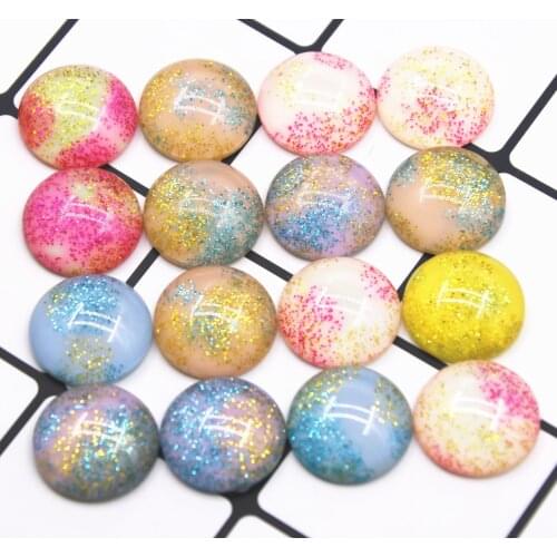 10pcs 18mm Mix Color shiny Starry Sky Round Buttons Home Garden Crafts Cabochon Scrapbooking DIY Accessories