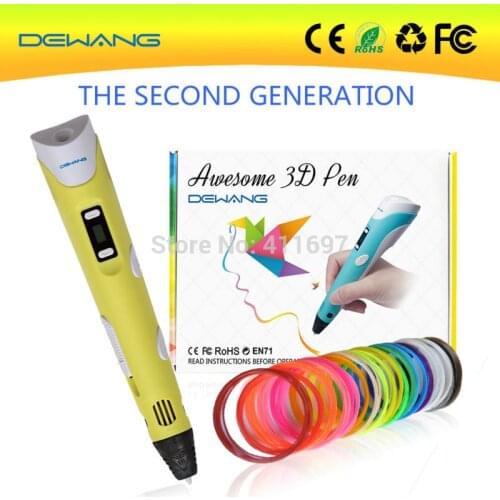DEWANG Free shipping promotional laser pointer magic stereoscopic yellow 3d printer drawing pen 20 colors 10m Gift for Child