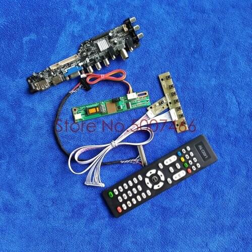 LVDS 30-Pin 1920*1080 screen USB+VGA+AV LCD controller board kit DVB digital signal fit N184H3/LTN160HT01/LQ164M1LD4C 1CCFL