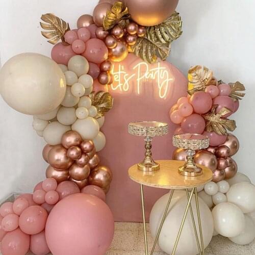Rose Gold Pink Balloon Garland Arch Kit Bridal Wedding Birthday Party Decorations Baby Shower Latex Balloon Backdrop Pink Ballon