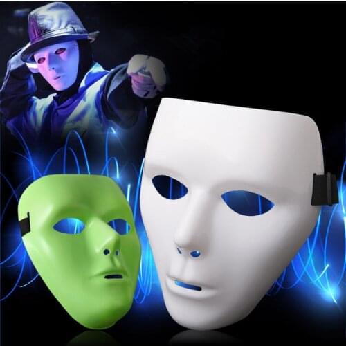 Halloween Cool PVC Kamen Rider Ghost Dance Hip Hop Mask White Night Lights Mask for Home Bar Nightclub Party Props Supplies