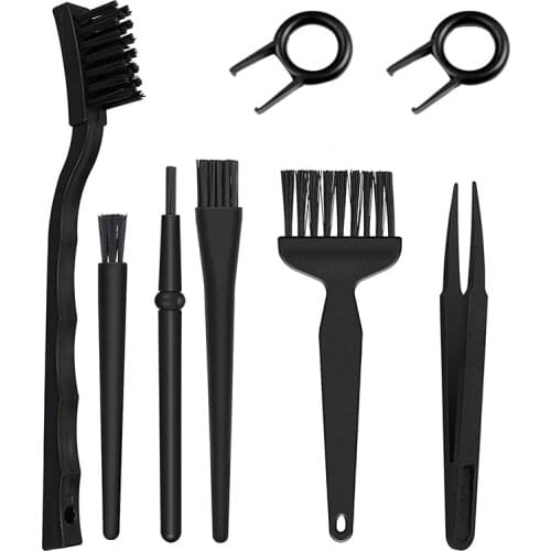 8 pieces of anti-static brush set for mechanical keyboard computer cleaning dust sweeping tool keycap key puller tweezers