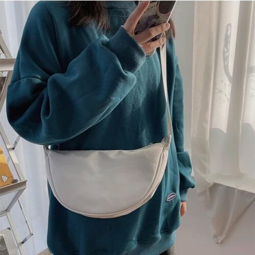 Buylor Nylon Messenger Bag for Women Dumpling Casual Style Small Shoulder Bags Trendy Lightweight Underarm Bag