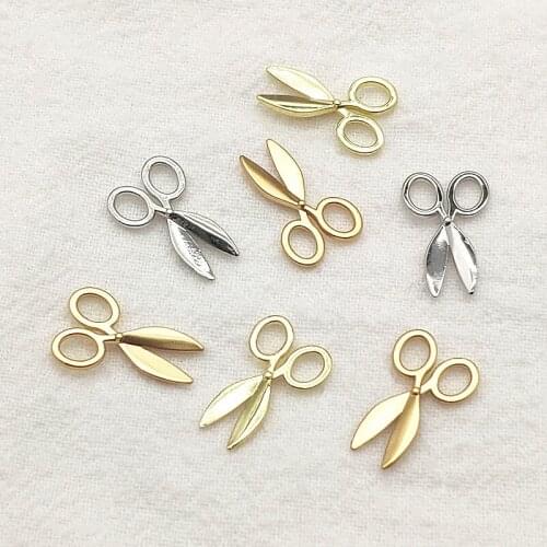 New arrival! 13x12mm 100pcs Zinc Alloy Scissor Shape Charm for Handmade Earring DIY Parts Jewelry Findings & Components