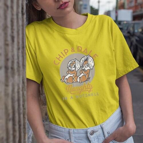 Summer New Products Disney Women T-shirts Harajuku Style Comfortable Chip 'n' Dale Cartoon Printing T Shirts Female Four Seasons