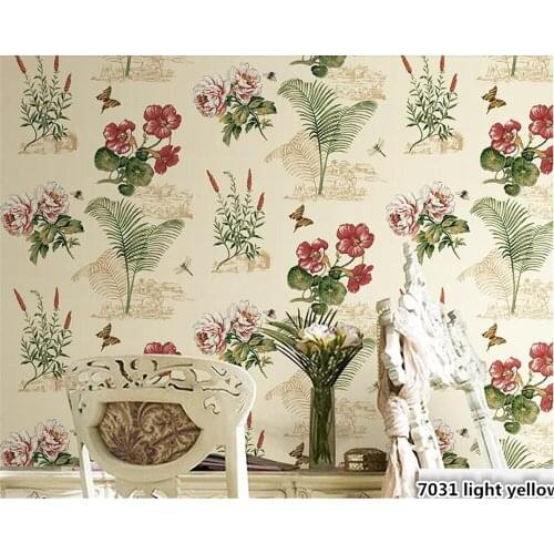 Beibehang Retro American Village Garden Birds Wall paper Bedroom Living Room Sofa Background Restaurant Nonwoven Pure Wallpaper
