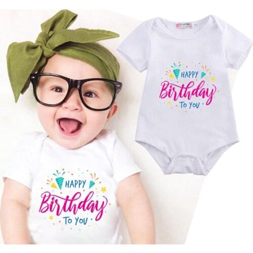 Baby Announcement Happy Birthday to You Baby Body Pregnancy Reveal Bodysuit for Baby Girls Romper Newborn Roupas Bebe Clothing