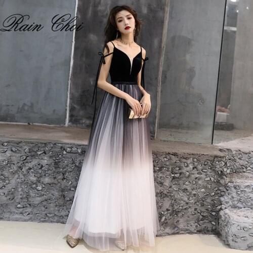 Formal Evening Dresses 2021 V Neck Lace Up Back Wedding Party Prom Gown Sexy Long Evening Dress