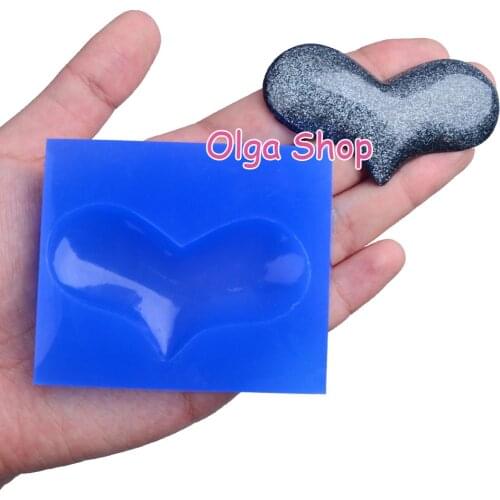 PYL466 63.8mm X 35.3mm Heart Silicone Mold Fondant Cake Decoration Candy Resin Clay Earrings Necklace Craft Soap Candle