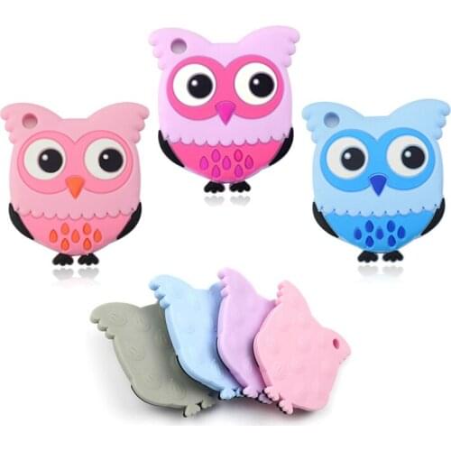 Silicone Baby molars to correct silicone teeth childrens free teething toys rodent Owl Ring teething silicone beads