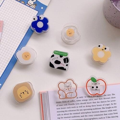 Cute Cartoon Egg Flower File Folder Plastic Hand Account Decorative Clip Multifunctional Office Stationery Data Fixing Clip