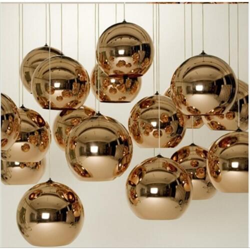 Modern simple round lamp ball lamp glass chandelier double staircase lamp table lamp bar electroplating ball round chandelier