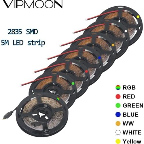 New SMD 2835 DC12V RGB LED Strip Light 5M 60leds/M NO Waterproof LED Light RGB Leds tape Flexible diode ribbon Warm White/RGB