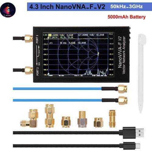 3GHz NanoVNA-F-V2 4.3 Inch LCD+Vector Network Analyzer S-A-A-2 Logic analyzer 50kHz-3000MHz HF VHF UHF SWR Tester Short Standing