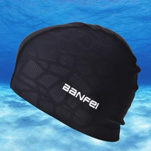 Waterproof Fabric Protect Ears Long Hair Sports Swim Pool Hat Shark Flexible Durable Swimming Cap For Men Women