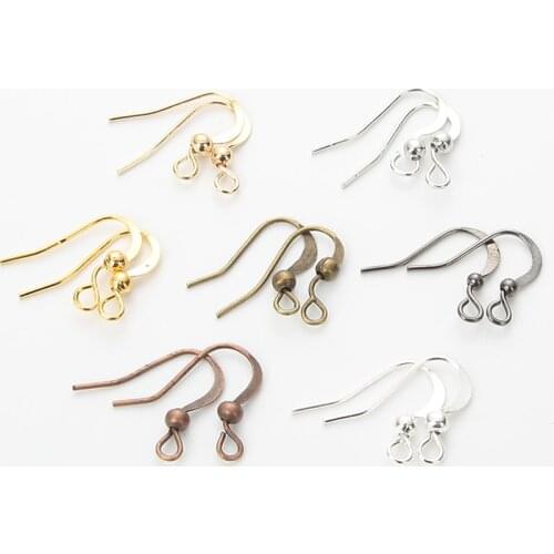 New 100Pcs 19x18mm 7 Colors Golden Silver Ear Hook For Jewelry Making DIY Earring Components Ears Hook Clasps Findings Handmade
