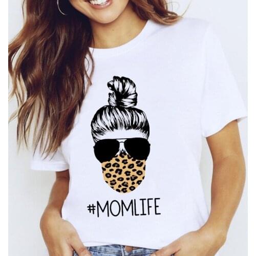 Women Graphic Leopard Funny Cute Mom Mother Mama 2021 Cartoon Lady Clothes Tops Clothing Tees Print Female Tshirt T-Shirt