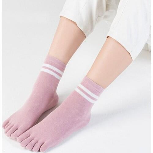 Women Toe Socks Cotton Striped Colorful Ladies Five Finger Socks Cute Harajuku Calcetines Medias De Mujer Streetwear Soks Girls