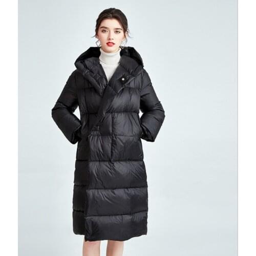 Female black Hooded Ladies Coat Long Coats Parka Plus Size jacket women winter thick jackets for lady overcoat outwears grey