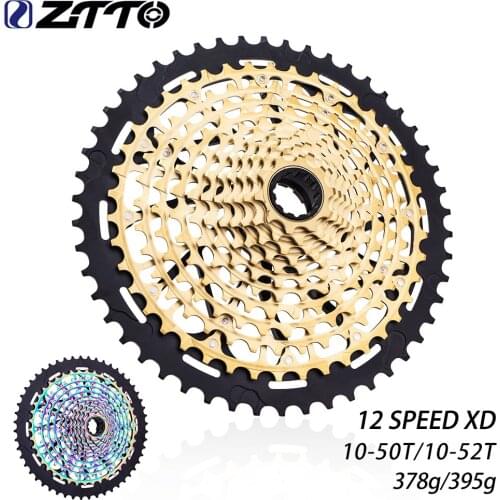 ZTTO 12S XD MTB 12 Speed 10-50T 52T Bike Cassette Rainbow Full Steel 10T 12Speed Sprocket Mountain Bicycle Freewheel Black Gold