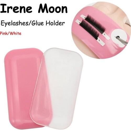 1pcs Individual False Eyelashes Holder Silicone Pad Stand Eyelash Glue Pallet Holder Reusable Stand Pad Pink/White Cosmetic Tool