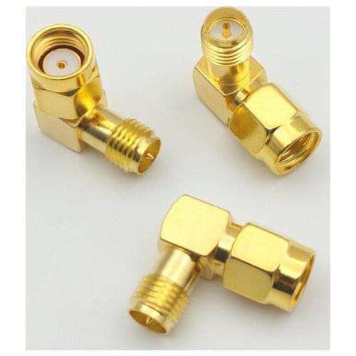 100pcs RP-SMA male jack center to RP-SMA female right angle connector