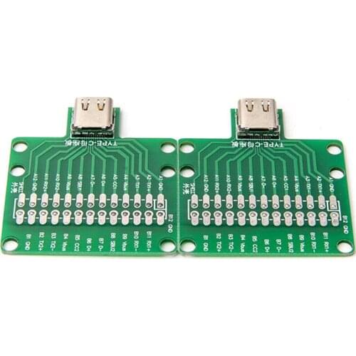 100PCS Type-C Female USB Test PCB Board Adapter Connector Socket For Data Line Wire Cable Transfer Electronic Components