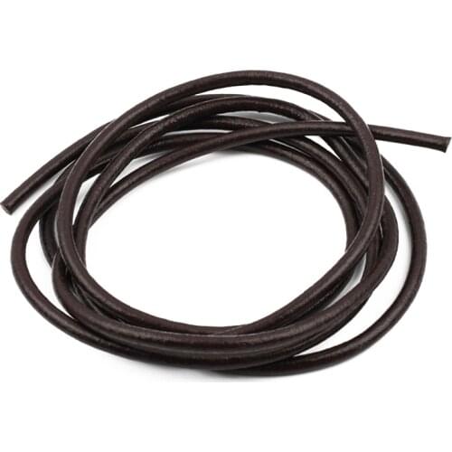 4mm Genuine Round Leather Luggage Rope Thong Cord DIY Bracelet Findings Rope M68C