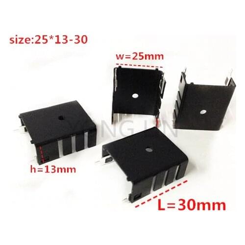50Pieces Transistor heatsink25*13-30 heatsink Aluminum/Aluminum radiator/Heatsink