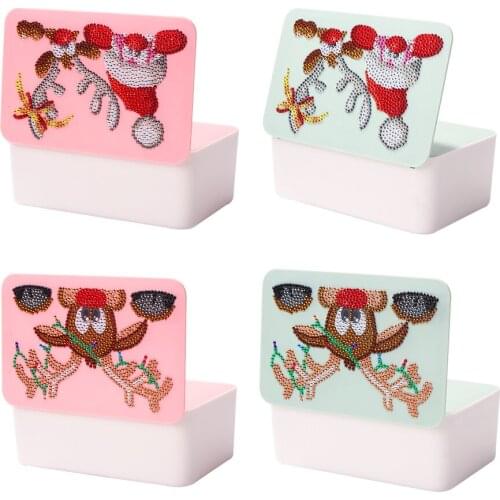 5D Diamond Painting Rhinestone Plastic Tissue Storage Boxes Diamond Painting Cross Stitch Crystal Organizer Accessories