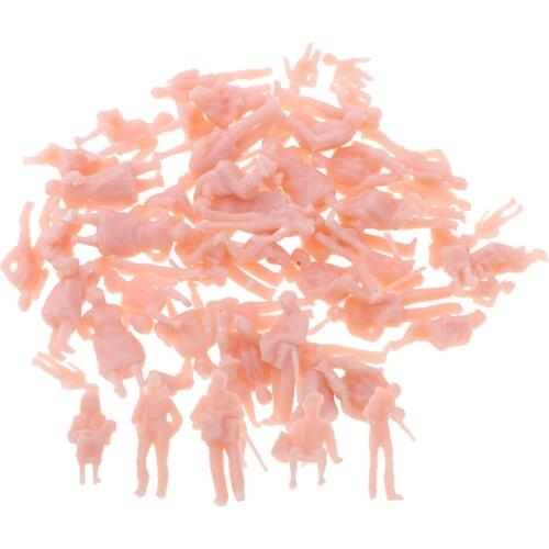 60pcs 1:87 HO Scale Unpainted People Figures Miniature Sandtable Models
