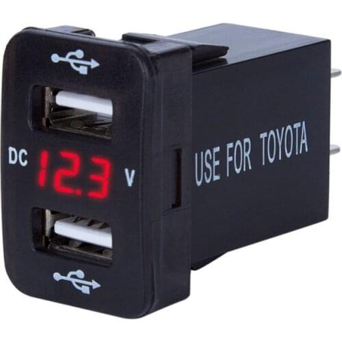 Adapter USB Charger Truck Plastic+Metal Black For Toyota Corolla Accessories Replacement 2 in 1 Replaces