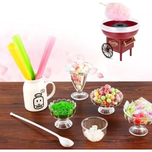 Retro Trolley Cotton Candy Machine Fashion Mini Candy Floss Maker Home Use Countertop Electric Children Creative Candy Kit D0AB