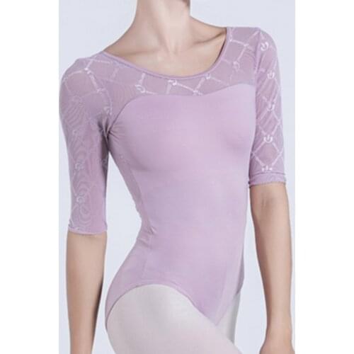 Ballet Leotard Dance Gymnastics Leotard Ballerina Lace Ballet Leotards for Women Half Sleeve Leotard Women Ballet Wear Swimsuit