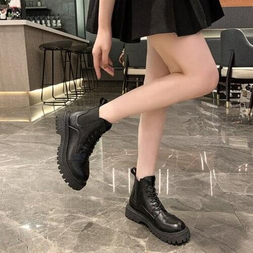 Martin boots womens summer 2021 new high-increasing short boots thick-soled spring and autumn single boots ins tide