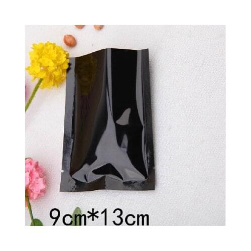 9*13cm Open Top Black Aluminum Foil Storage Bags Snack Candy Food Heat Seal Mylar Foil Vacuum Package Pouches 1200Pcs/Lot DHL